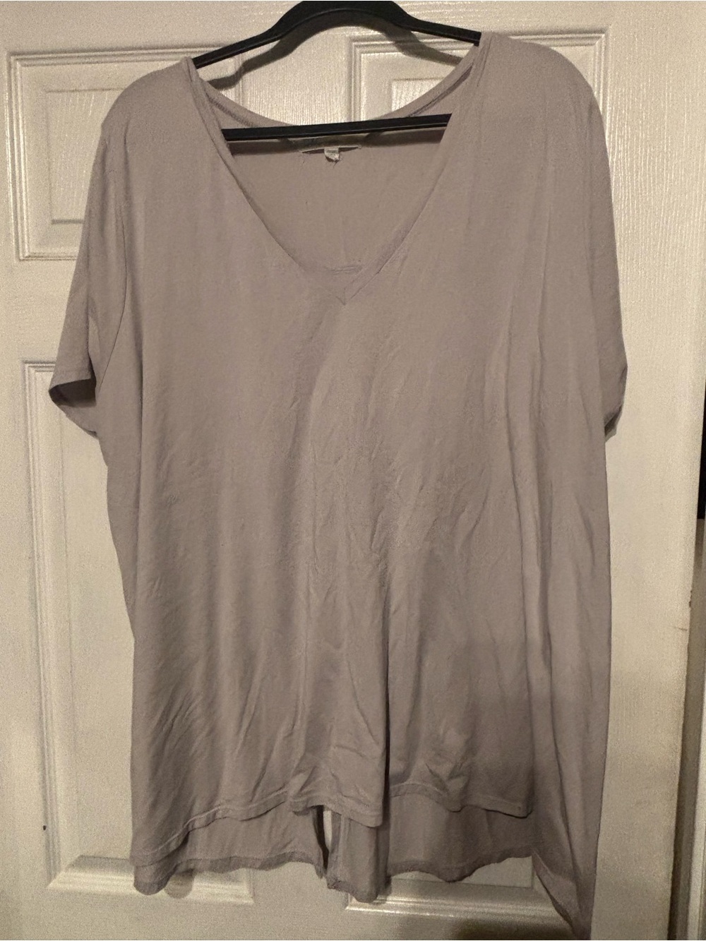 C&C California Relaxed V-Neck Tunic in Light Gray